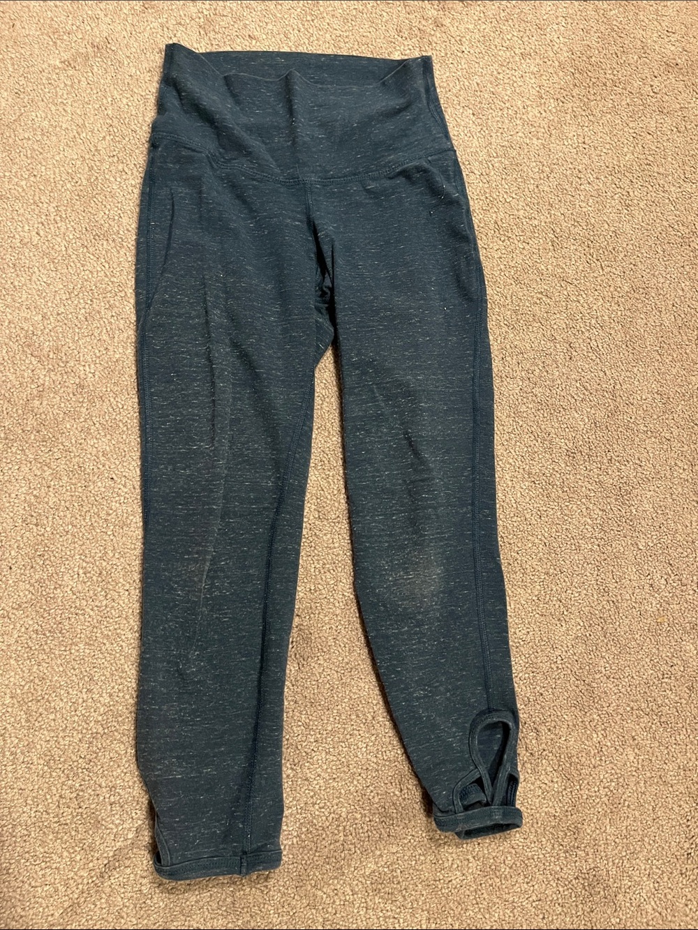 Old Navy Girls' Heathered Black High-Waist Leggings with Ankle Tie